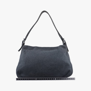 Pre-owned Fendi Mamma Baguette Grey Cotton 26325 shoulderbag | stylenewstar