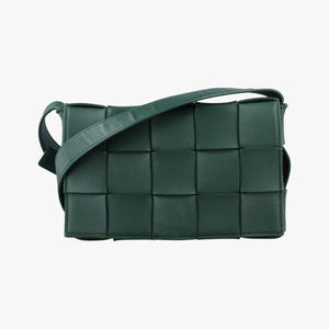 Pre-owned Bottega Veneta Cassette Green lambskin shoulderbag | stylenewstar