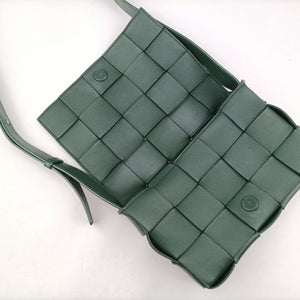Pre-owned Bottega Veneta Cassette Green lambskin shoulderbag | stylenewstar