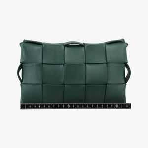 Pre-owned Bottega Veneta Cassette Green lambskin shoulderbag | stylenewstar