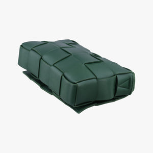Pre-owned Bottega Veneta Cassette Green lambskin shoulderbag | stylenewstar