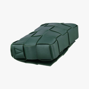 Pre-owned Bottega Veneta Cassette Green lambskin shoulderbag | stylenewstar