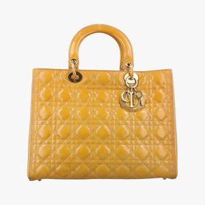 Pre-owned Christian Dior Lady Dior Beige Patent handbag | stylenewstar