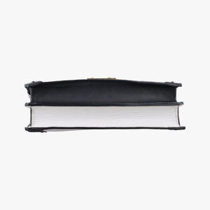Pre-owned Louis Vuitton Trunk clutch White×Black Leather×Epi M52151 shoulderbag | stylenewstar