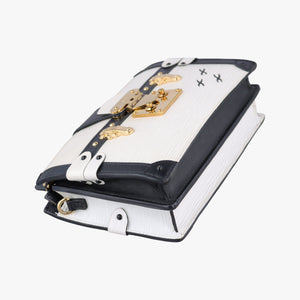 Pre-owned Louis Vuitton Trunk clutch White×Black Leather×Epi M52151 shoulderbag | stylenewstar