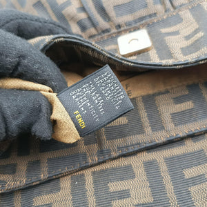 Pre-owned Fendi Tobacco Zucca Chef Brown×pink Canvas×Leather 8BR445 shoulderbag | stylenewstar