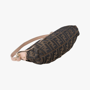 Pre-owned Fendi Tobacco Zucca Chef Brown×pink Canvas×Leather 8BR445 shoulderbag | stylenewstar