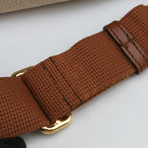 Pre-owned Gucci Sherry Vintage Beige×Brown Canvas × Leather 575082 bum bag/waist bag | stylenewstar
