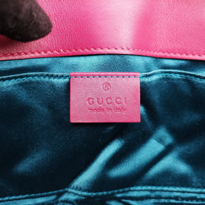 Pre-owned Gucci GG Marmont Pink velour 446744 shoulderbag | stylenewstar