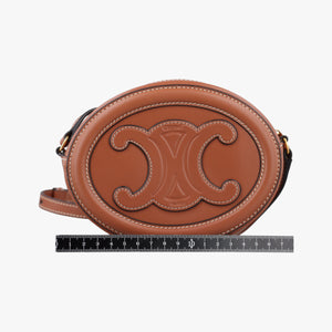 Vintage Celine Oval Purse Cuir Triomphe Brown Leather shoulderbag | stylenewstar