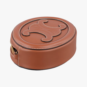 Vintage Celine Oval Purse Cuir Triomphe Brown Leather shoulderbag | stylenewstar