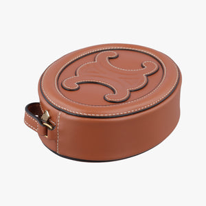 Vintage Celine Oval Purse Cuir Triomphe Brown Leather shoulderbag | stylenewstar