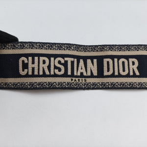 Pre-owned Christian Dior Saddle Navy Jacquard × Leather shoulderbag | stylenewstar