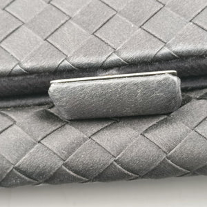 Secondhand Bottega Veneta Intrecciato Black silk clutchbag | stylenewstar