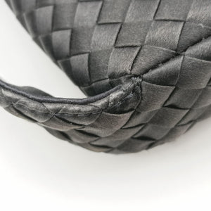 Secondhand Bottega Veneta Intrecciato Black silk clutchbag | stylenewstar