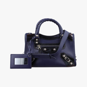 Pre-owned Balenciaga Classic City Mini Blue Leather shoulderbag | stylenewstar