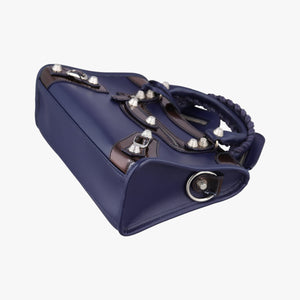 Pre-owned Balenciaga Classic City Mini Blue Leather shoulderbag | stylenewstar