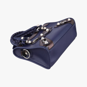 Pre-owned Balenciaga Classic City Mini Blue Leather shoulderbag | stylenewstar