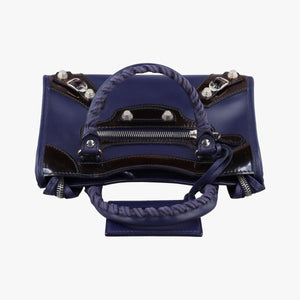 Pre-owned Balenciaga Classic City Mini Blue Leather shoulderbag | stylenewstar