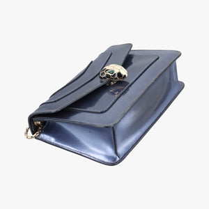 Pre-owned Bvlgari SERPENTI FOREVER Blue Patent shoulderbag | stylenewstar