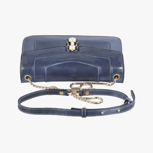 Pre-owned Bvlgari SERPENTI FOREVER Blue Patent shoulderbag | stylenewstar