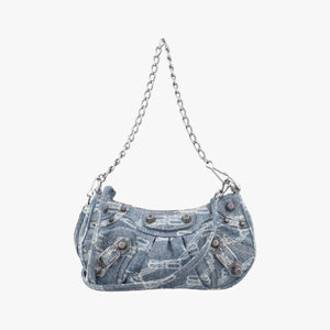 Secondhand Balenciaga Le Cagole mini Blue denim shoulderbag | stylenewstar