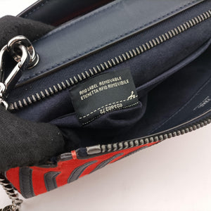 Pre-owned Fendi Dotcom Click Small Red × Black Suede × Leather 8BN299 shoulderbag | stylenewstar