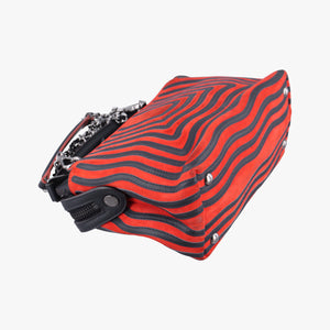 Pre-owned Fendi Dotcom Click Small Red × Black Suede × Leather 8BN299 shoulderbag | stylenewstar