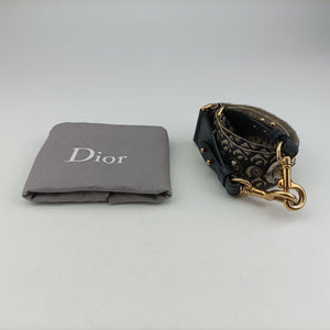 Pre-owned Christian Dior Saddle Navy Jacquard × Leather shoulderbag | stylenewstar