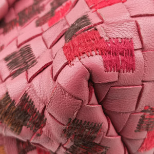 Pre-owned Bottega Veneta Intrecciato Olimpia Pink lambskin shoulderbag | stylenewstar