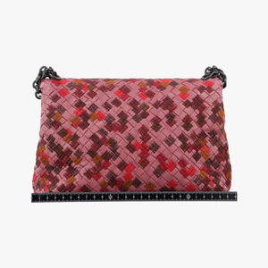 Pre-owned Bottega Veneta Intrecciato Olimpia Pink lambskin shoulderbag | stylenewstar