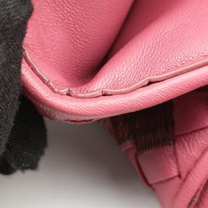 Pre-owned Bottega Veneta Intrecciato Olimpia Pink lambskin shoulderbag | stylenewstar