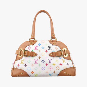 Secondhand Louis Vuitton CLAUDIA white Monogram Multicolor M40193 handbag | stylenewstar