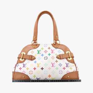 Secondhand Louis Vuitton CLAUDIA white Monogram Multicolor M40193 handbag | stylenewstar