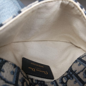 Pre-owned Christian Dior Saddle Navy Jacquard×Leather bum bag/waist bag | stylenewstar
