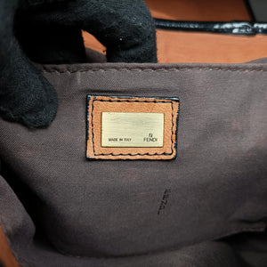 Pre-owned Fendi B Bag Black×Brown Leather×patent 8BN166 handbag | stylenewstar