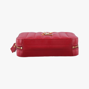 Pre-owned Yves Saint Laurent VICKY Red Leather 557574 bum bag/waist bag | stylenewstar
