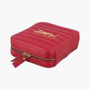 Pre-owned Yves Saint Laurent VICKY Red Leather 557574 bum bag/waist bag | stylenewstar