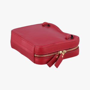 Pre-owned Yves Saint Laurent VICKY Red Leather 557574 bum bag/waist bag | stylenewstar