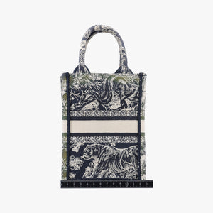 Vintage Christian Dior Book Tote Navy Jacquard handbag | stylenewstar