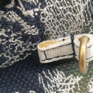 Vintage Christian Dior Book Tote Navy Jacquard handbag | stylenewstar