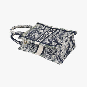 Vintage Christian Dior Book Tote Navy Jacquard handbag | stylenewstar