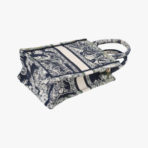 Vintage Christian Dior Book Tote Navy Jacquard handbag | stylenewstar