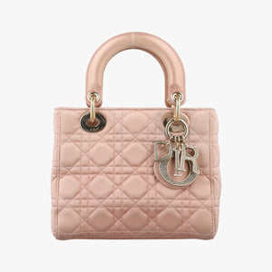 Pre-owned Christian Dior Lady Dior Pink Satin handbag | stylenewstar