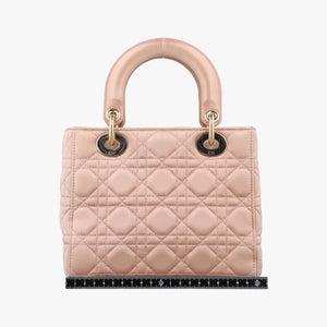 Pre-owned Christian Dior Lady Dior Pink Satin handbag | stylenewstar