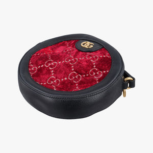 Pre-owned Gucci Ophidia Red×black velour×Leather 574978 shoulderbag | stylenewstar