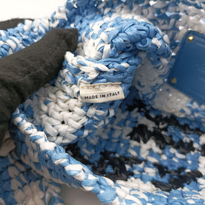 Pre-owned Prada Effect Crochet Blue Raffia shoulderbag | stylenewstar