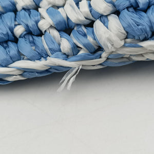 Pre-owned Prada Effect Crochet Blue Raffia shoulderbag | stylenewstar