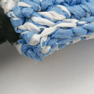 Pre-owned Prada Effect Crochet Blue Raffia shoulderbag | stylenewstar