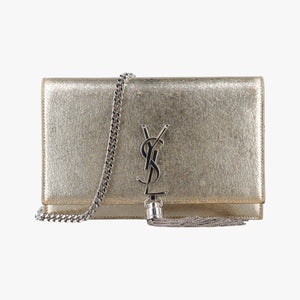 Pre-owned Yves Saint Laurent KATE Golden Leather 452159 shoulderbag | stylenewstar